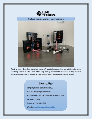 Breathing Exercises Machine | Lungtrainers.com