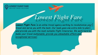 Lowest Flight Fare - CHEAP FLIGHTS
