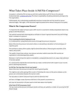 What Takes Place Inside A Pdf File Compressor