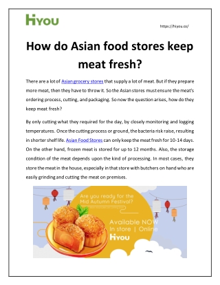 How do Asian food stores keep meat fresh?