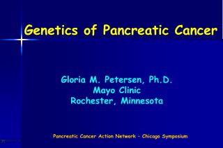 Genetics of Pancreatic Cancer