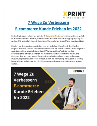 Wie zu Verbessern E-commerce Kunde Erleben im 2022?