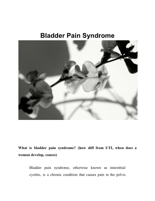 Bladder Pain Syndrome