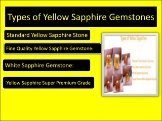 Types of Yellow Sapphire Gemstones