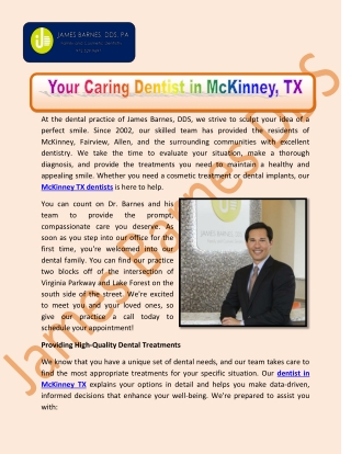 Your Caring Dentist in McKinney, TX