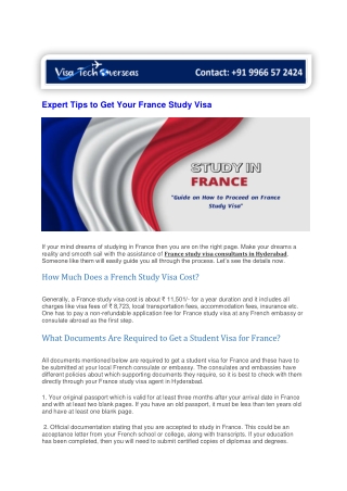 Expert Tips to Get Your France Study Visa