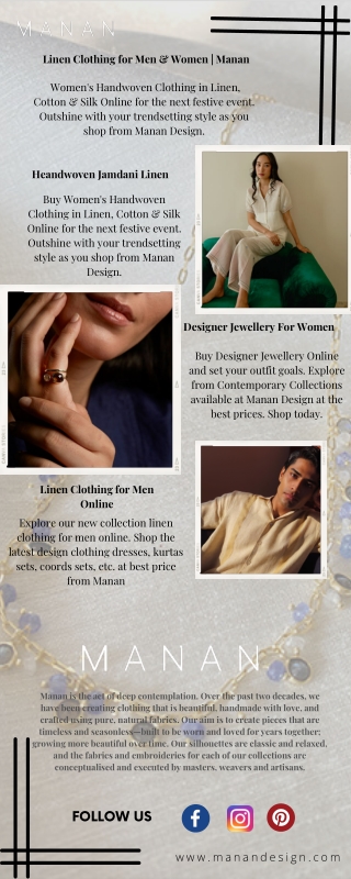 Buy Linen Clothing For Men And Women At Manan