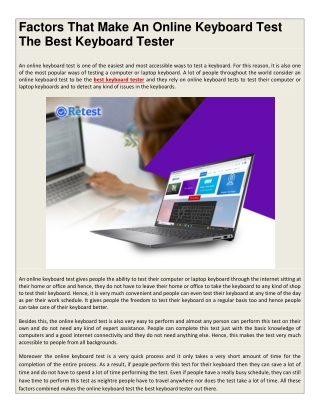 Factors That Make An Online Keyboard Test The Best Keyboard Tester