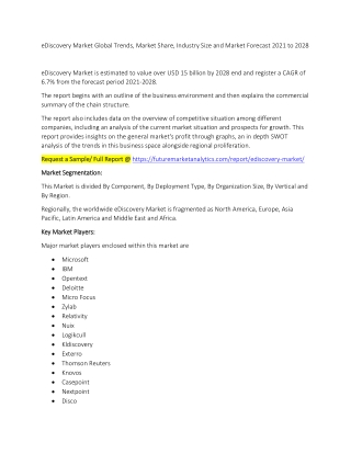 eDiscovery Market Trends, Market Share, Industry Size, Growth, and Market Forecast 2021 to 2028