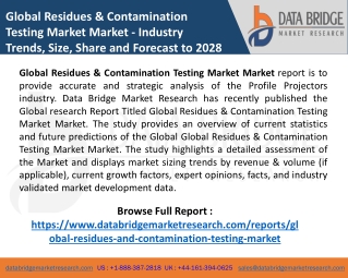 Global Residues & Contamination Testing Market