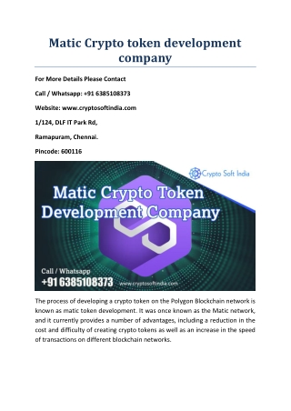 Matic Crypto token development company (1)