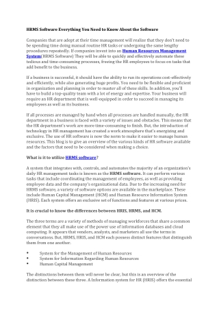 HRMS Software Everything You Need to Know About the Software