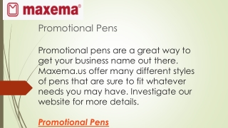 Promotional Pens  Maxema.us