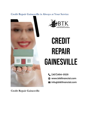 Credit Repair Gainesville is Always at Your Service