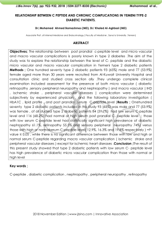 c-peptide and chronic complication