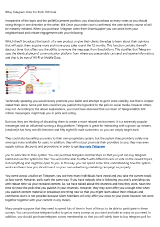 How to Solve Issues With buy vote Telegram