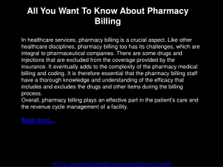 All You Want To Know About Pharmacy Billing