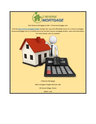 Best Reverse Mortgage Lender | Zreversemortgage.com
