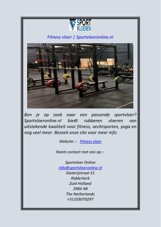 Fitness vloer Sportvloeronline.nl