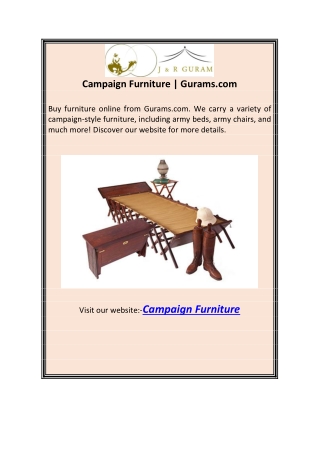 Campaign Furniture | Gurams.com