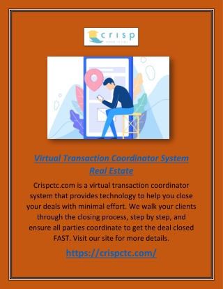 Virtual Transaction Coordinator System Real Estate | Crispctc.com
