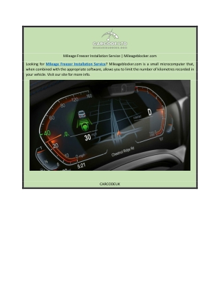 Mileage Freezer Installation Service | Mileageblocker.com