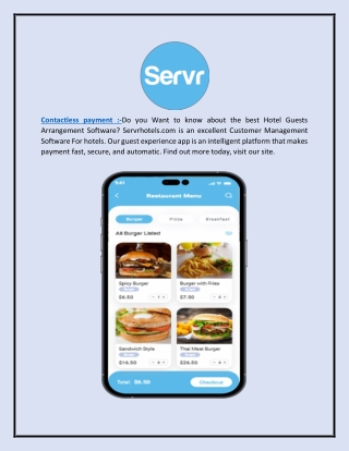 Contactless payment Servrhotels.com