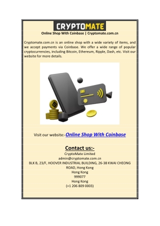 Online Shop With Coinbase | Cryptomate.com.cn