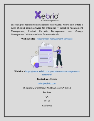 Requirement Management Software  Xebrio.com