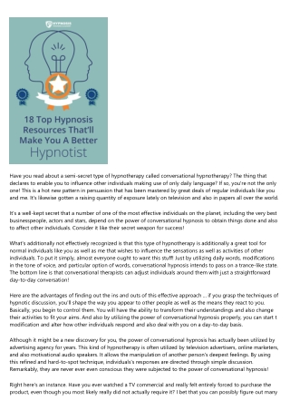 Power of Conversational Hypnotherapy - Misconception Or Truth?