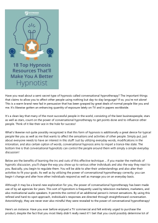Power of Conversational Hypnotherapy - Misconception Or Fact?