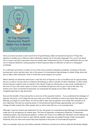 Power of Conversational Hypnotherapy - Myth Or Truth?