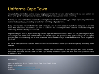 Uniforms Cape Town