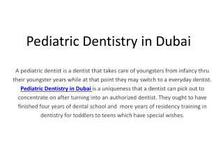 Pediatric Dentistry in Dubai