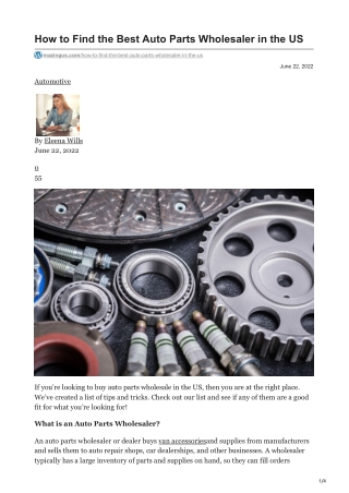 mazingus.com-How to Find the Best Auto Parts Wholesaler in the US