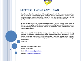 Electric Fencing Cape Town