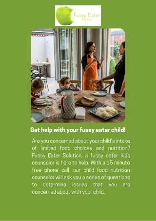 Get help with your fussy eater child!