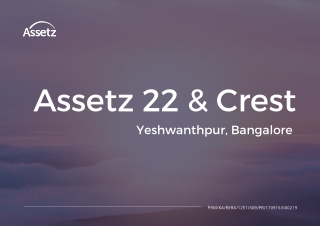 Assetz 22 & Crest At Yeshwanthpur, Bangalore - PDF