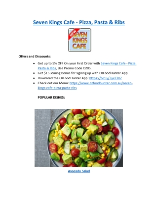 5% off - Seven Kings Cafe Pizza Pasta Seven Hills, NSW