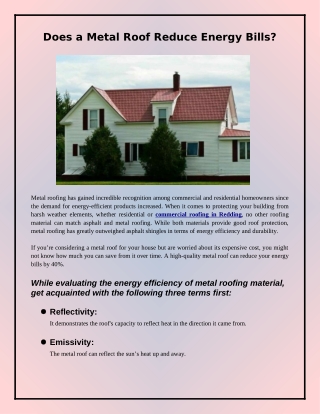 Does Metal Roofing Provide Energy Efficiency?