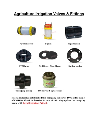 Agriculture Irrigation Valves