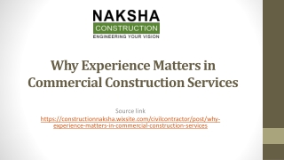 Why Experience Matters in Commercial Construction Services
