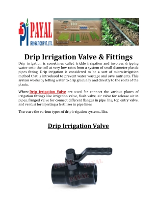 Drip Irrigation Valve