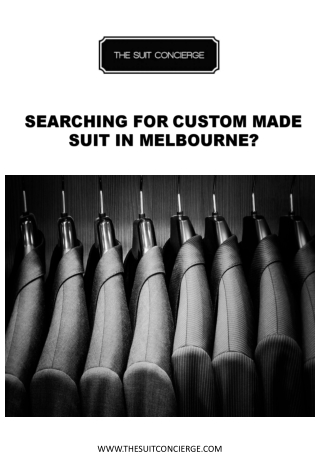 Searching for Custom Made Suits in Melbourne