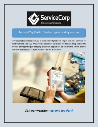 Test and Tag Perth | Servicecorptestandtag.com.au