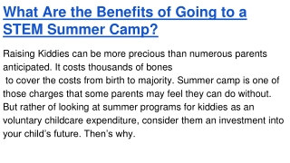 What Are the Benefits of Going to a STEM Summer Camp_