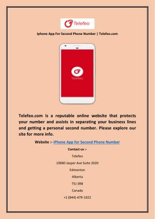 Iphone App For Second Phone Number | Telefeo.com