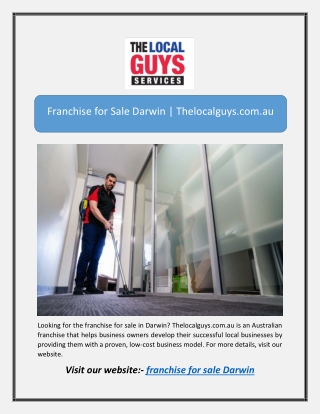 Franchise for Sale Darwin | Thelocalguys.com.au