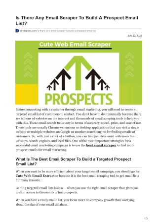 Is There Any Email Scraper To Build A Prospect Email List