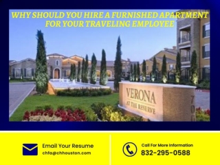 Why Should You Hire A Furnished Apartment For Your Traveling Employee